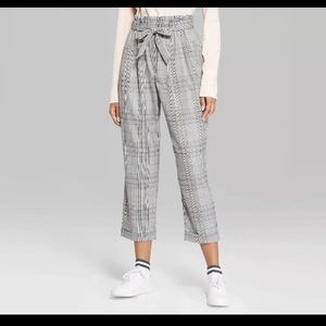 Wild Fable Paper Bag Straight Leg Plaid Pant